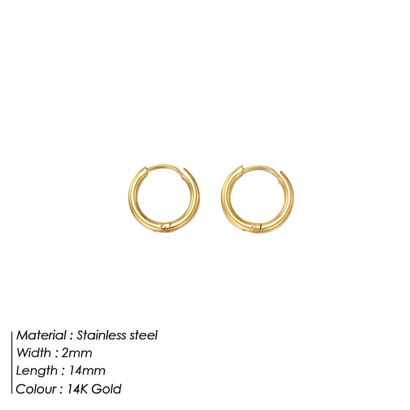 Wholesale Gold-plated stainless steel hoop earrings