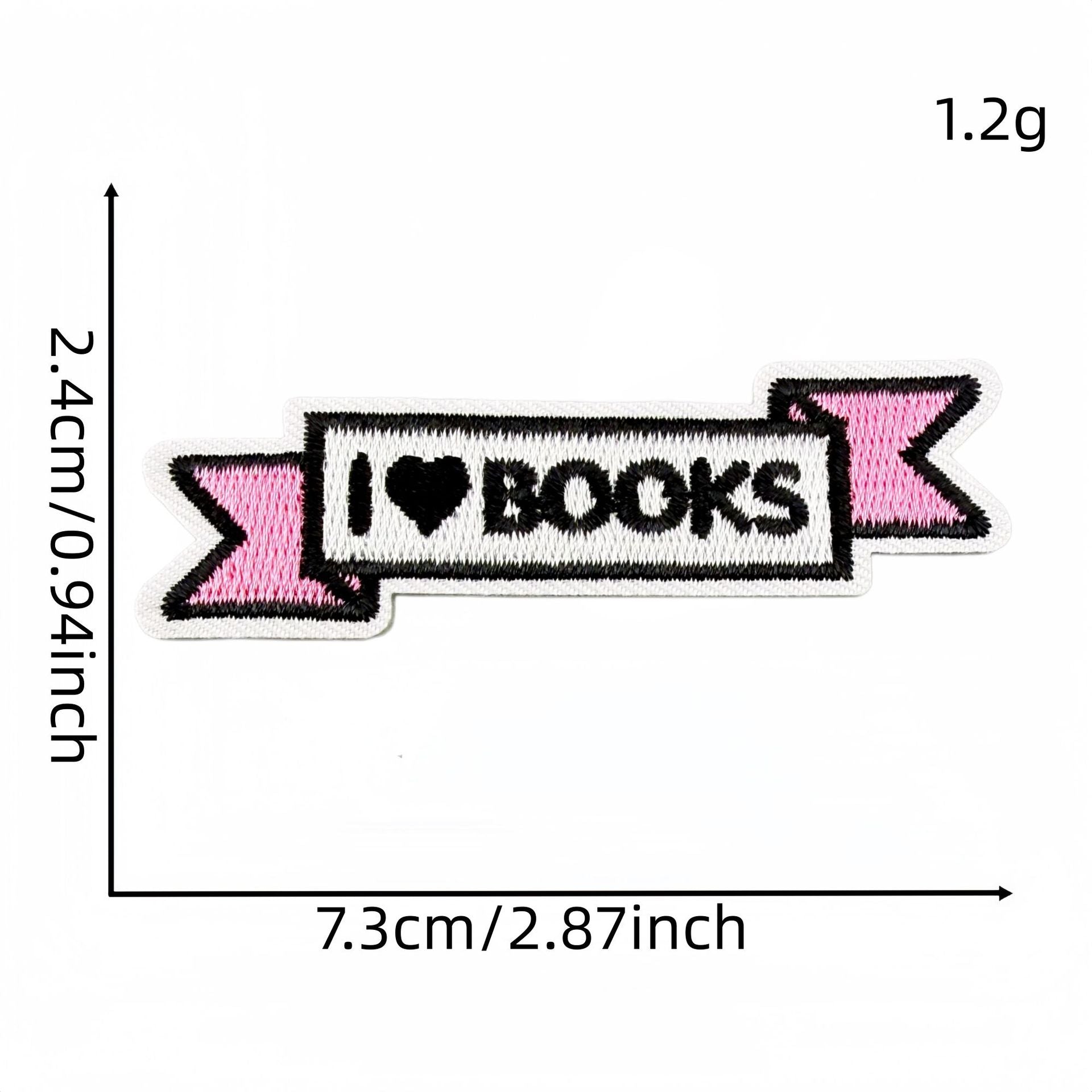 Wholesale Stylish Pink Reading Themed Iron On Embroidered Patches 23 Pack Decorative Accent For Bags Clothes