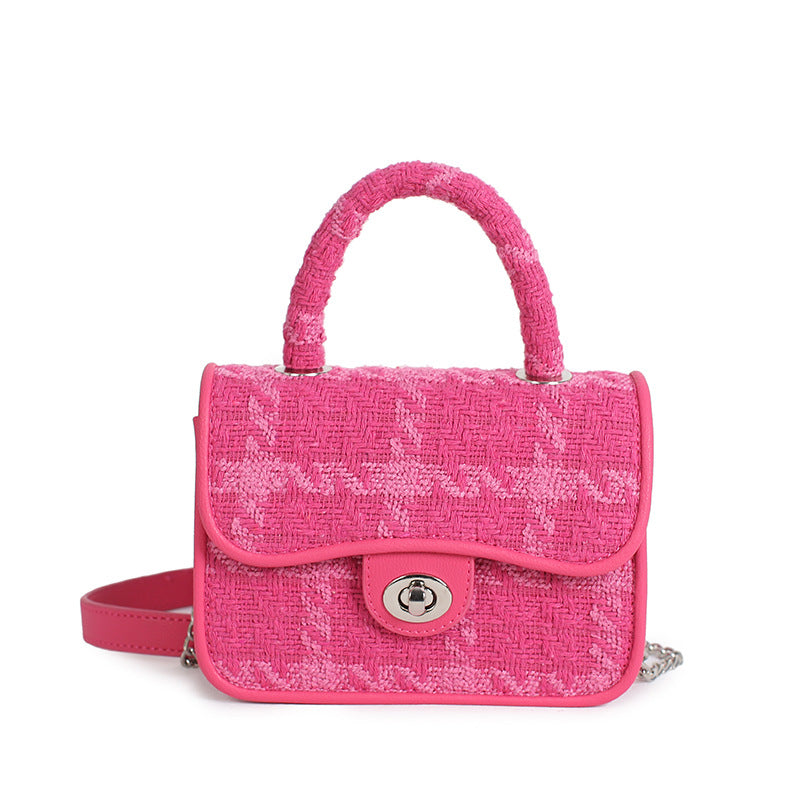 Wholesale Canvas PU Lid Crossbody Chain Bag