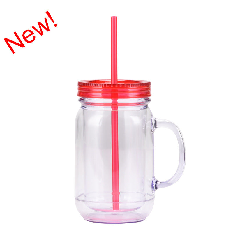 Wholesale solid color plastic cock cup with handle