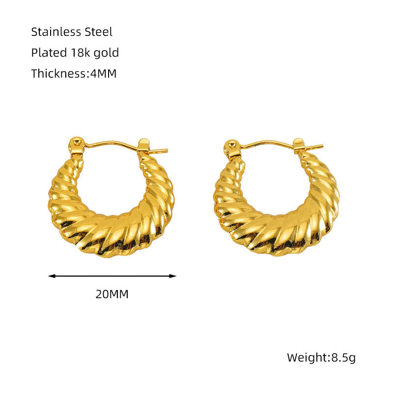 Wholesale titanium steel geometric 18K gold-plated earrings