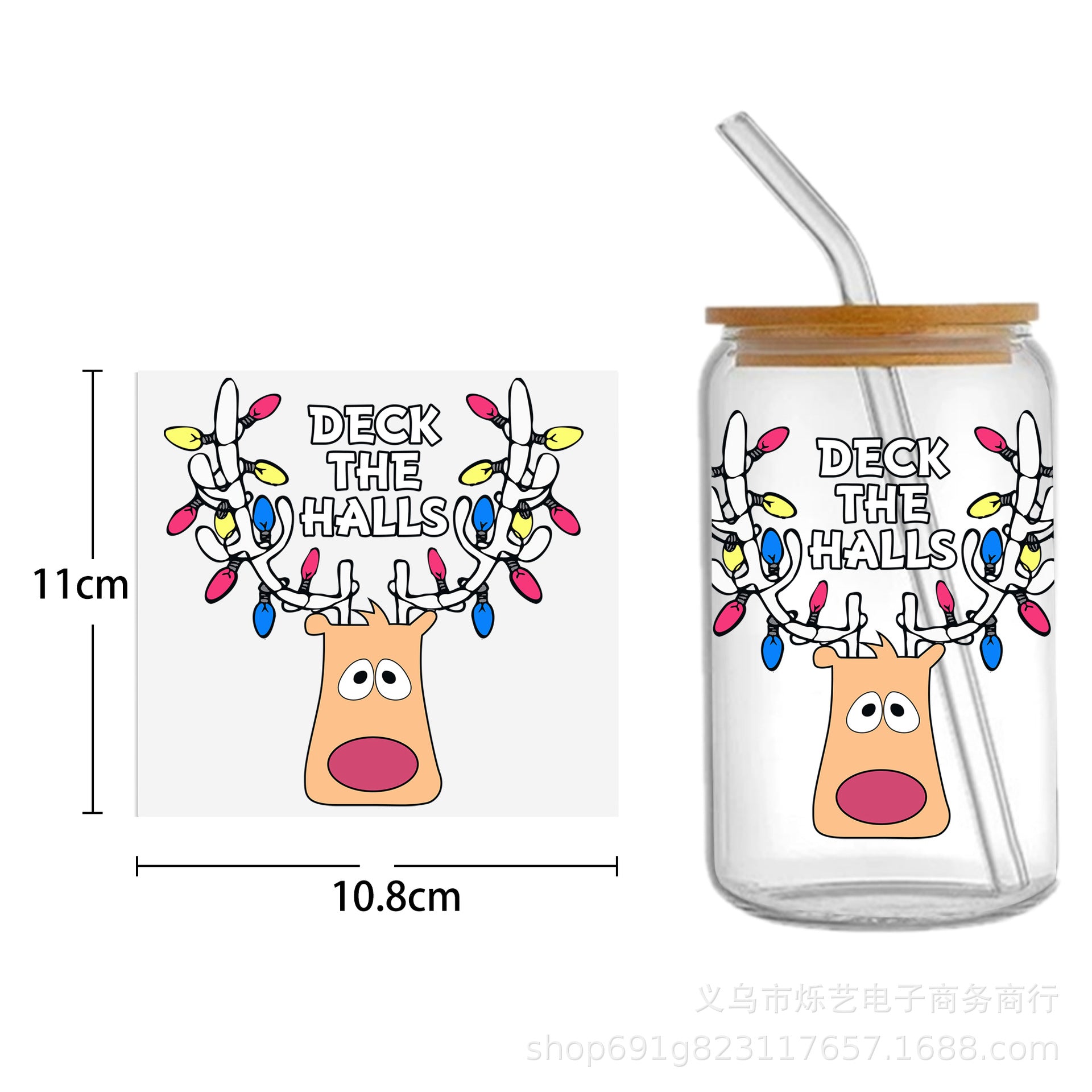 Wholesale Christmas series  Olaf  16oz Cup UV DTF Wraps