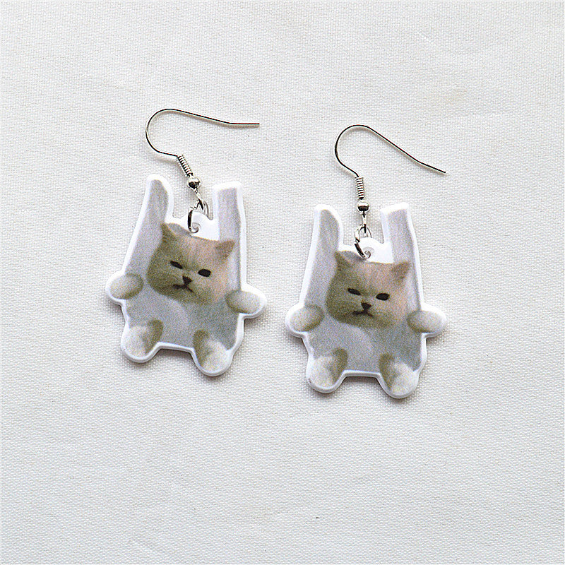 Wholesale Easter Cartoon Cow Kitten Puppy Acrylic Double Sided Earrings