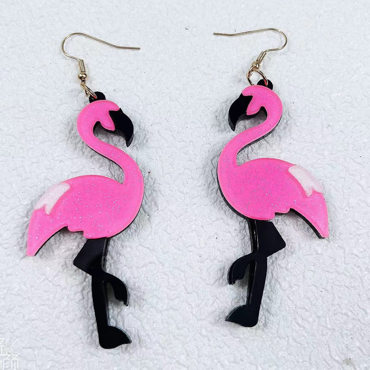 Wholesale Acrylic Flamingo Simple, Fashionable and Personalized Earrings