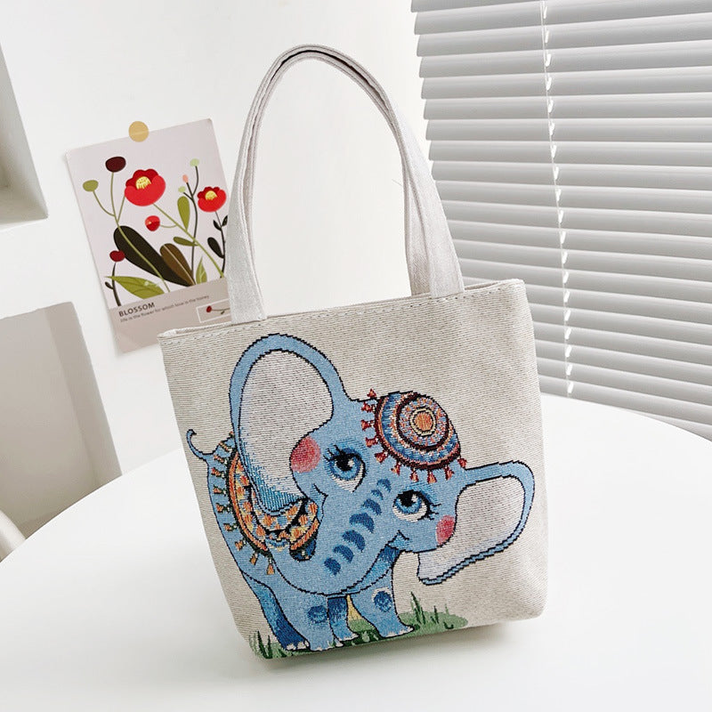 Wholesale Nylon Ethnic Style Elephant Pattern Embroidery Handbag