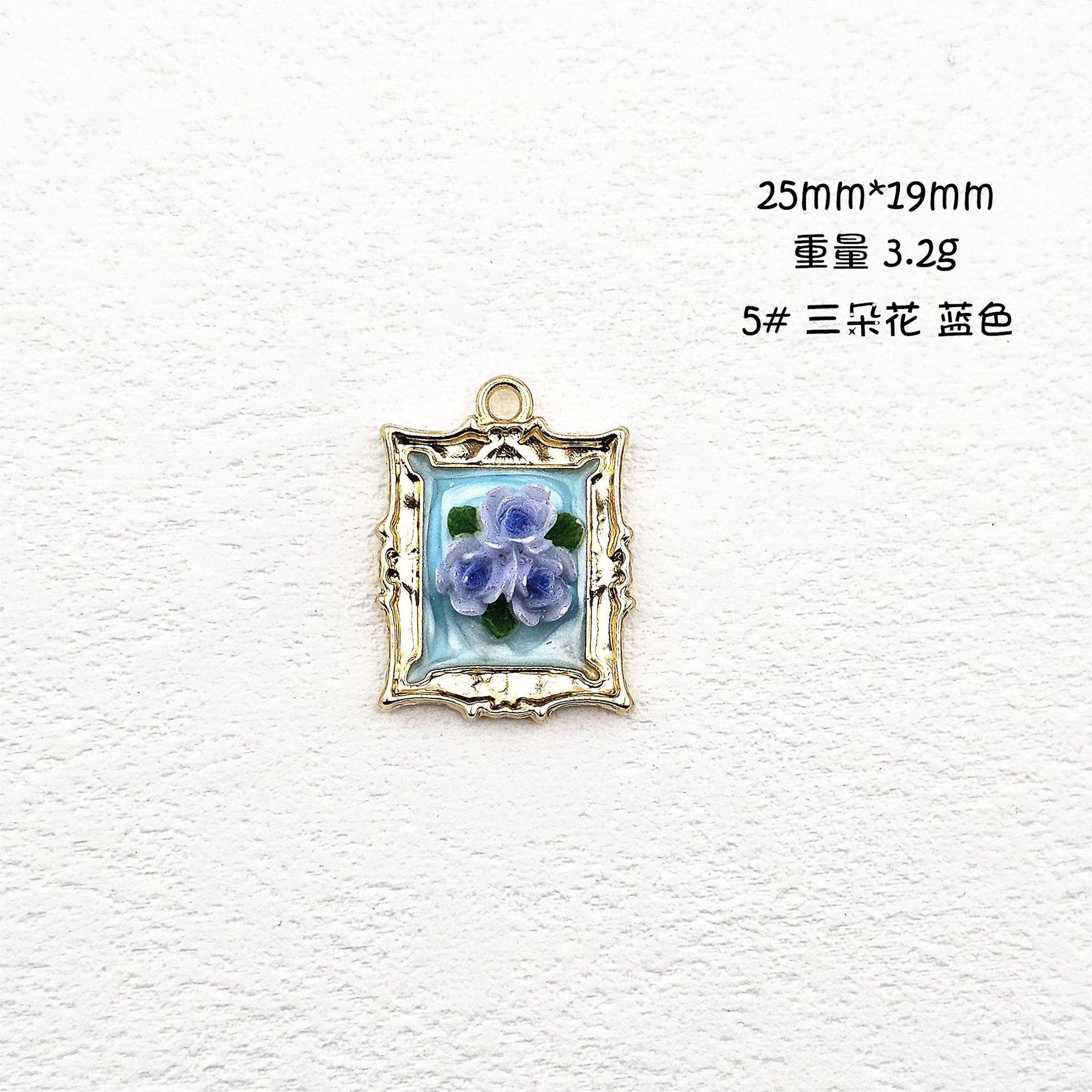 Wholesale 10pcs/pack Vintage Photo Frame Famous Painting French Earrings Necklace Pendant DIY Oil Painting Flower Monet Garden Alloy Oil Dropping Accessories