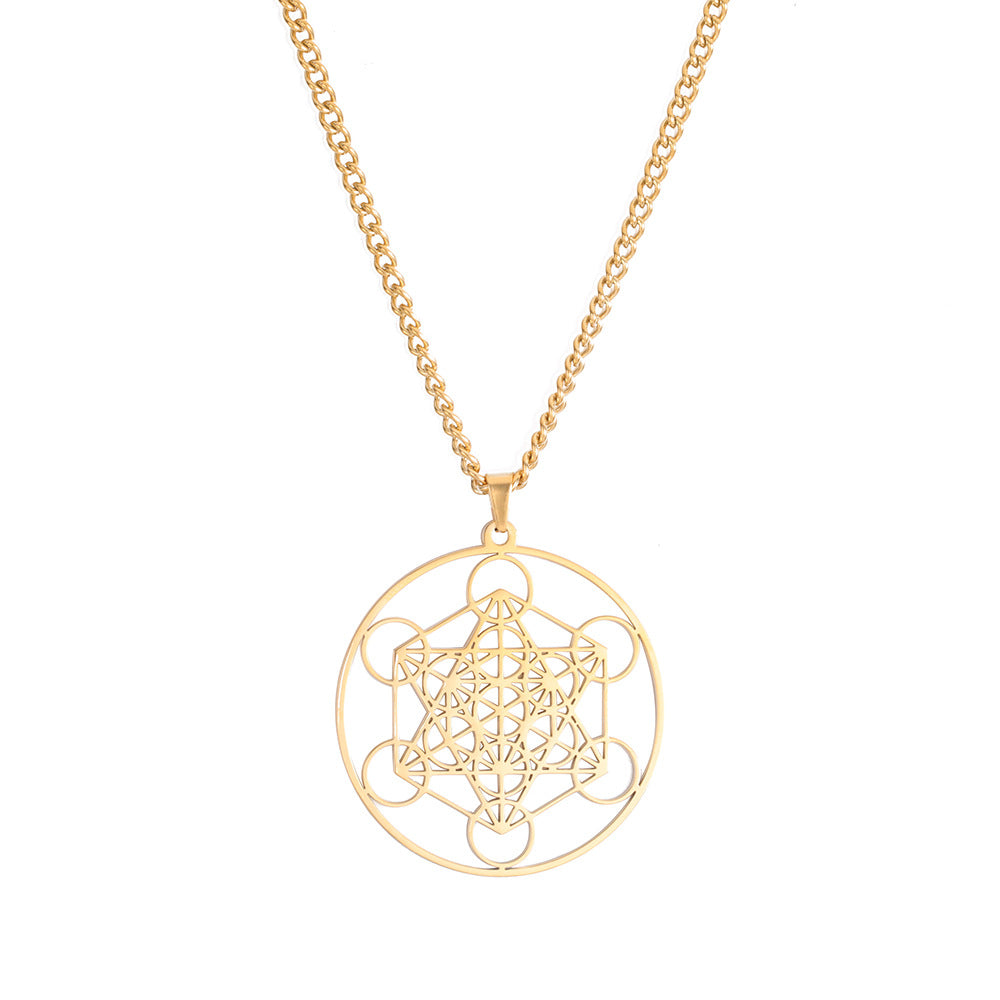 Wholesale Angel Seal Metatron Kabbalah Garden Stainless Steel Necklace