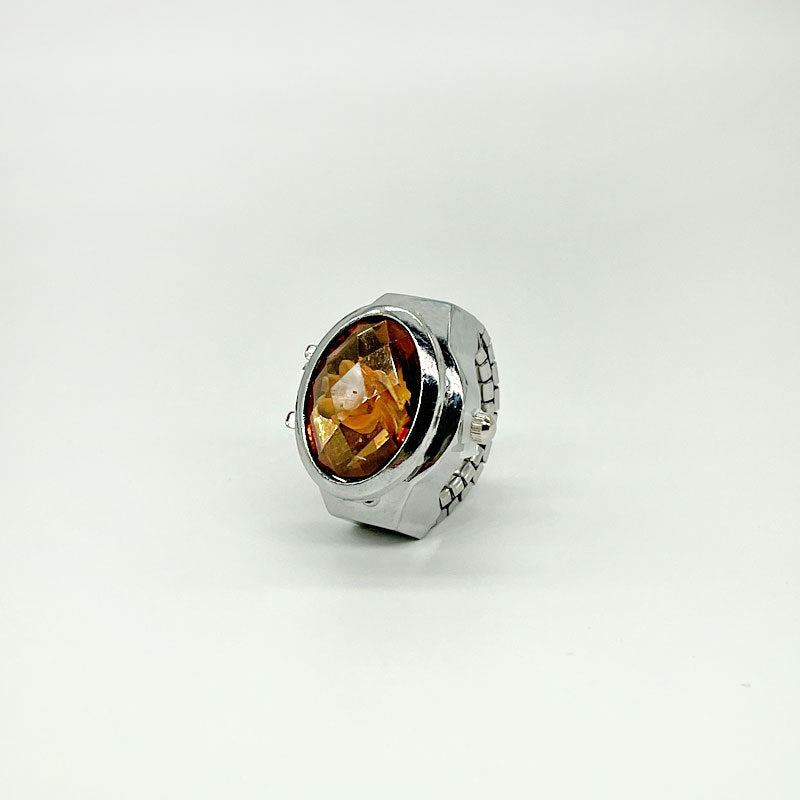 Wholesale Stainless Steel Gem Flower Ring Watch