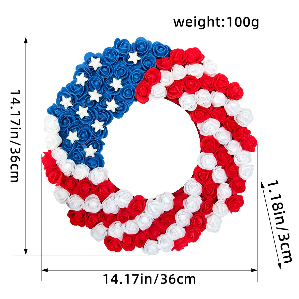 Wholesale American Independence Day Pu Rose Garland Door Hanging Decoration