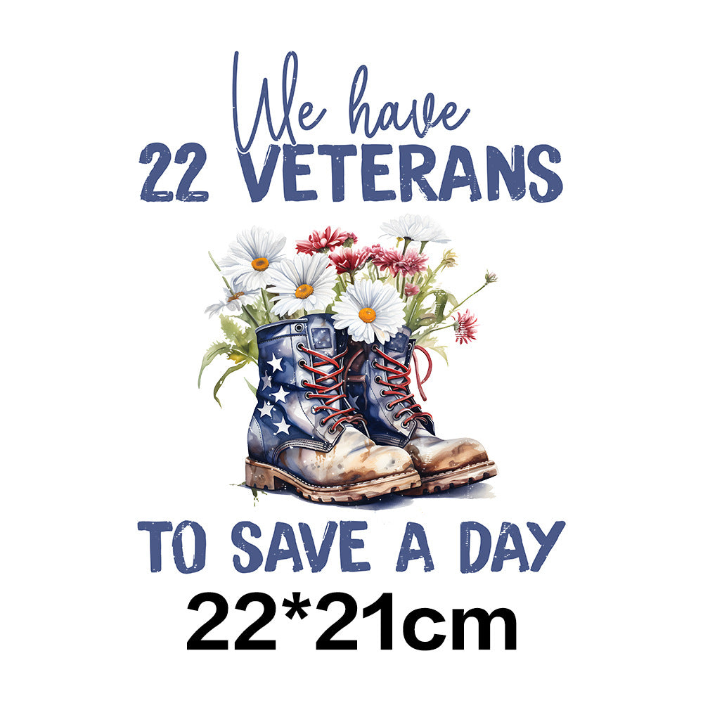 Wholesale Veteran  Letters UV DTF Ready To Press Transfers Wraps