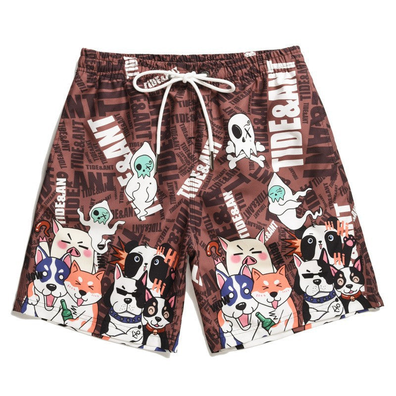 Wholesale Beach Shorts Men Quick Dry Loose 3D Cartoon Large Size Swimwear