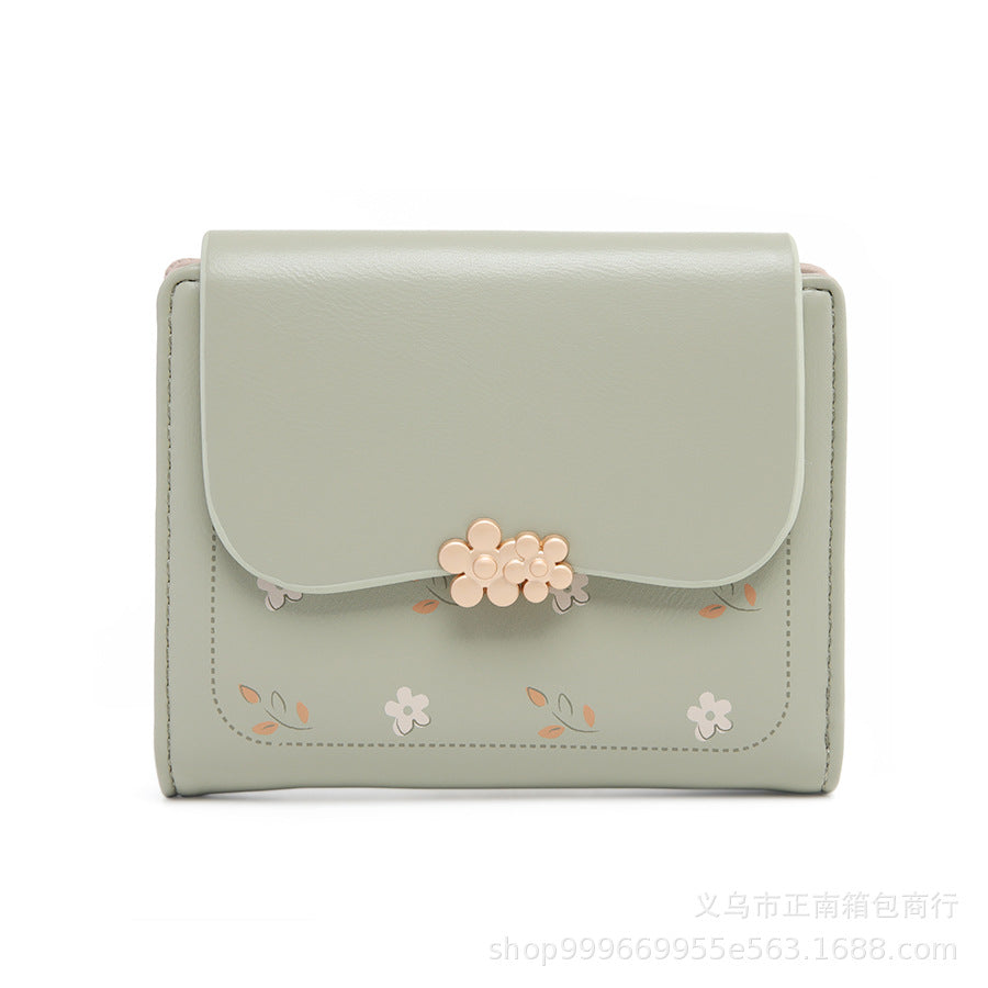 Wholesale PU Software and Hardware Flower Buckle Wallet