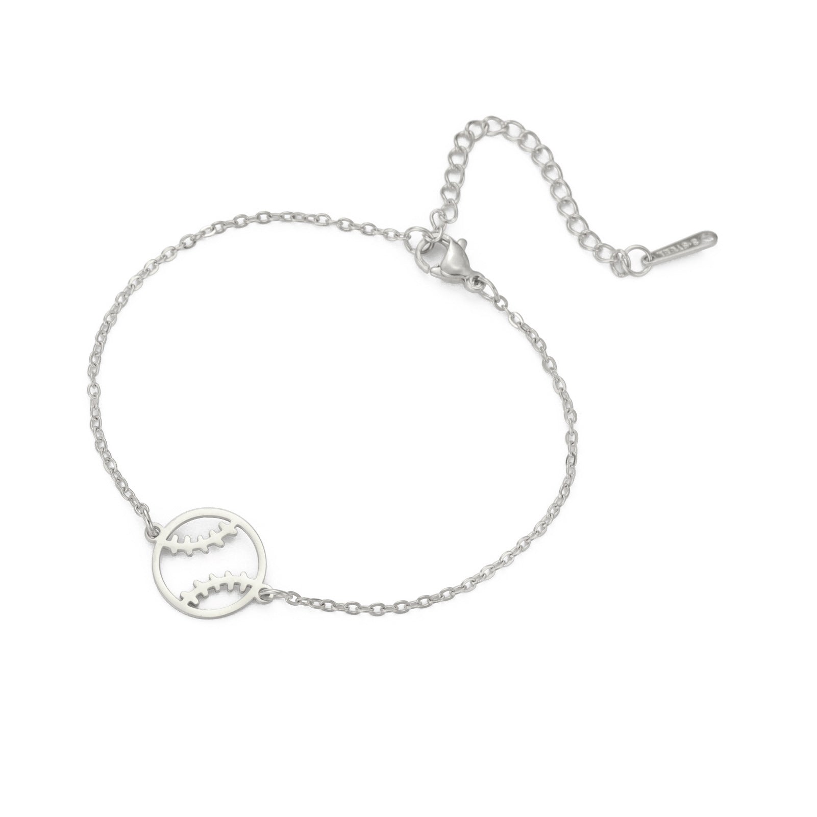 Wholesale Double Hole Volleyball Basketball Pendant Stainless Steel Bracelet