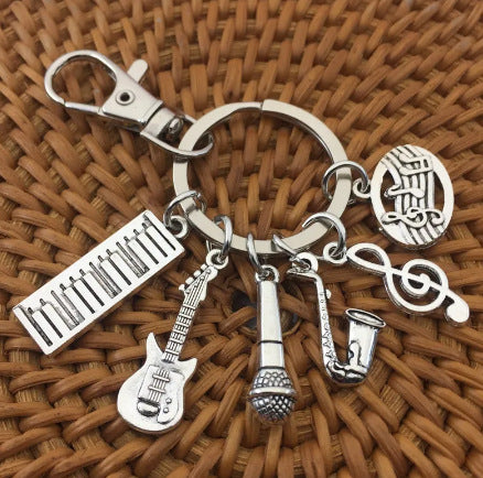 楽器や音符用の卸売金属キーホルダー