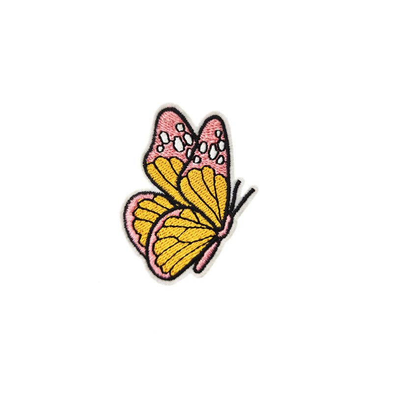 Wholesale Embroidered Butterfly Cartoon Floral Iron On Patch For Hat Decorative Fashion Accessory