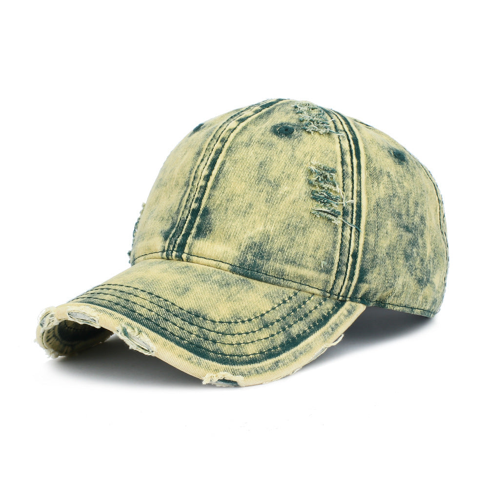 Wholesale Denim Worn Hole Sunshade Cotton Baseball Cap