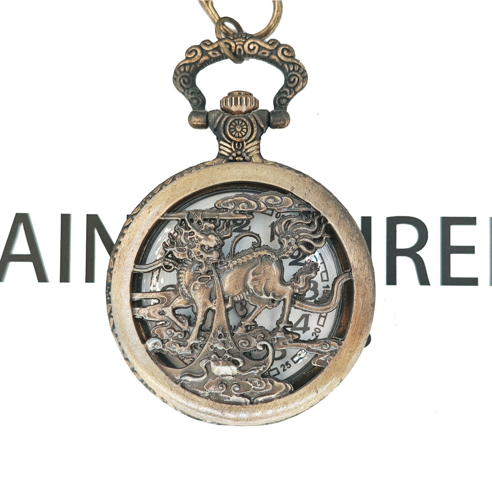 Wholesale Hollow out retro flip quartz pocket watch