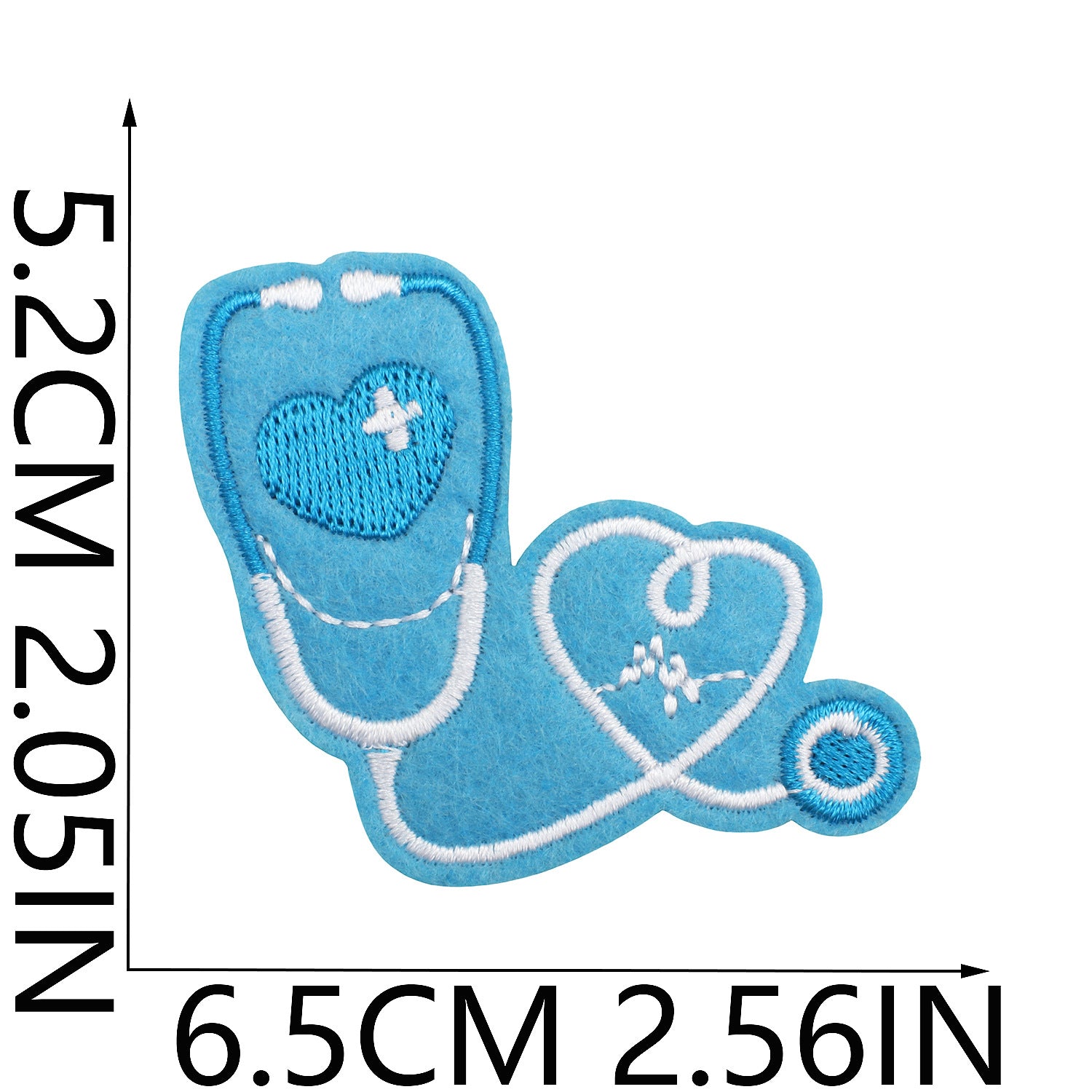 Wholesale Modern Red Blue Medical Rescue Team Embroidered Patches Cartoon Stethoscope Polyester Clothing Decoration Gift