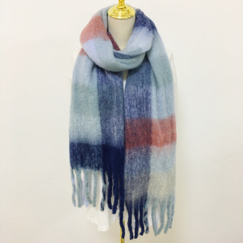 Wholesale Winter Polyester British Ac Rainbow Plaid Scarf