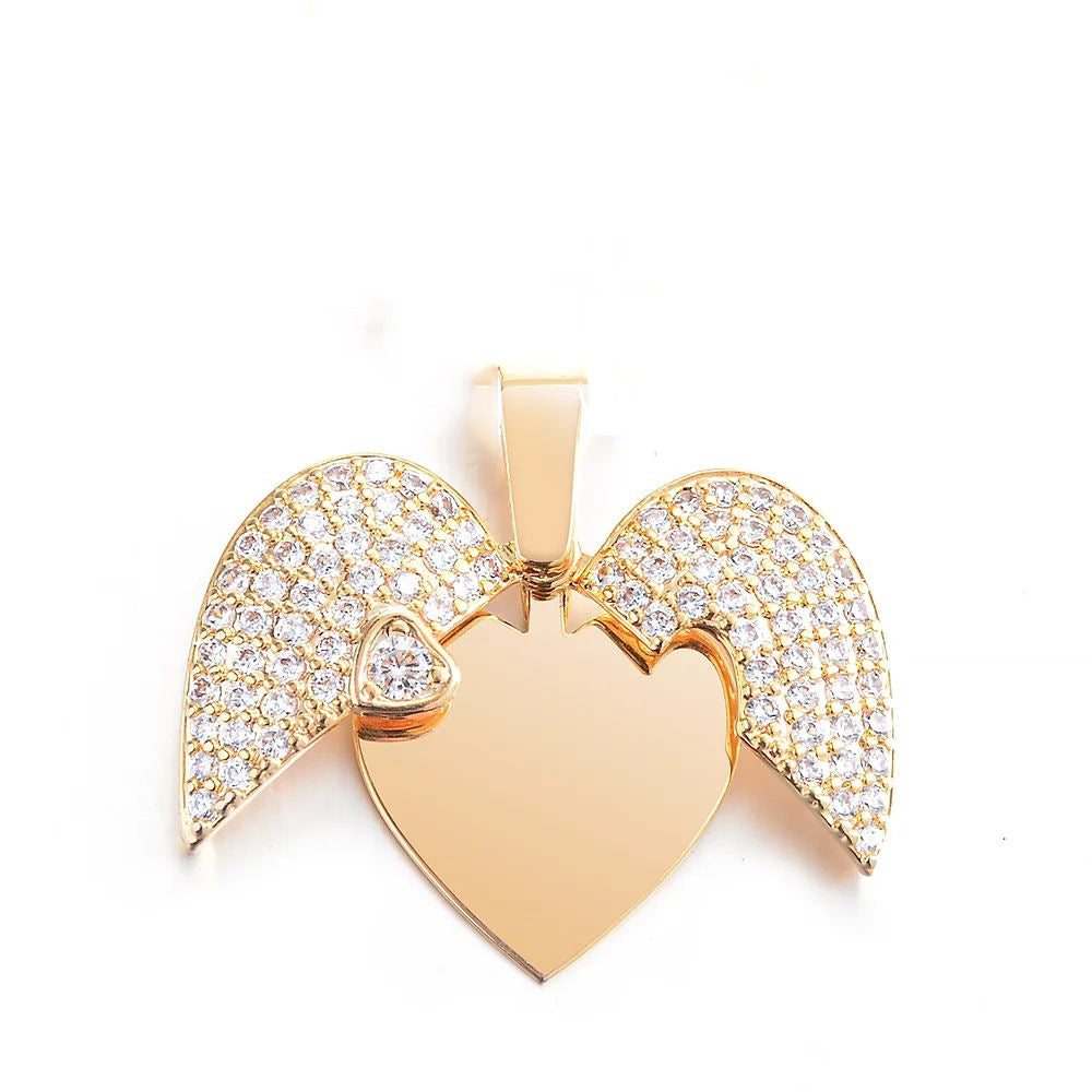 Wholesale Hollow out openable heart-shaped pendant titanium steel necklace