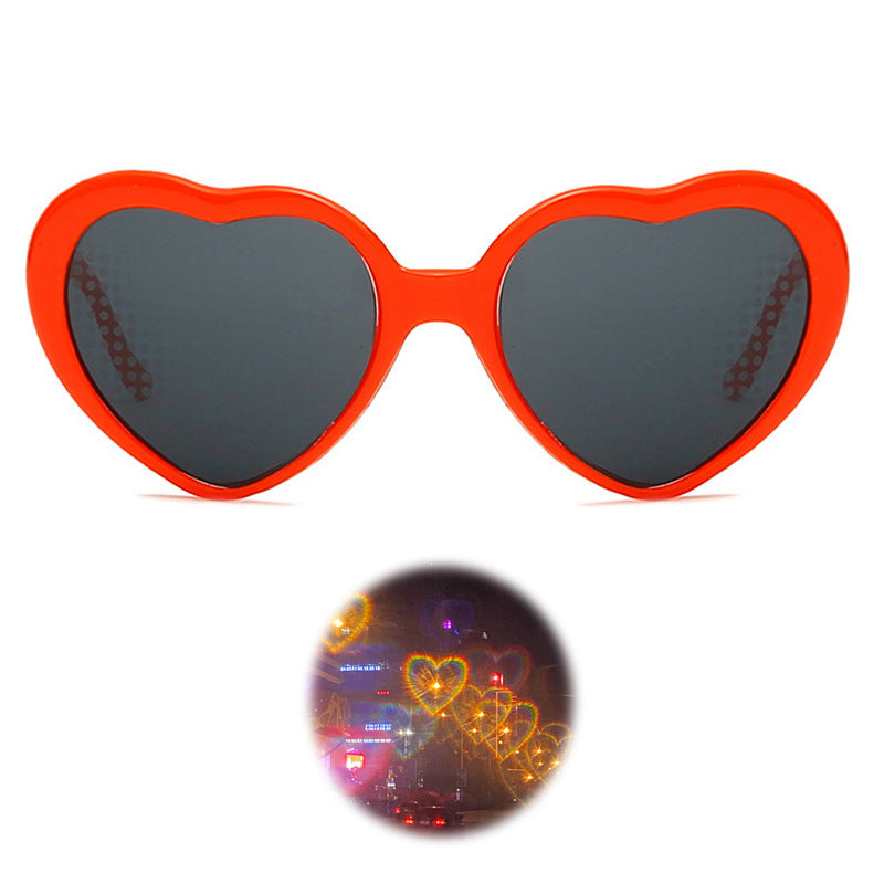 Wholesale Creative love light effect sunglasses