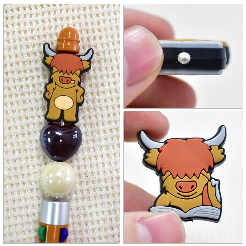 Wholesale  Random 100pcs/pack  Cartoon calf bead  Focal Beads