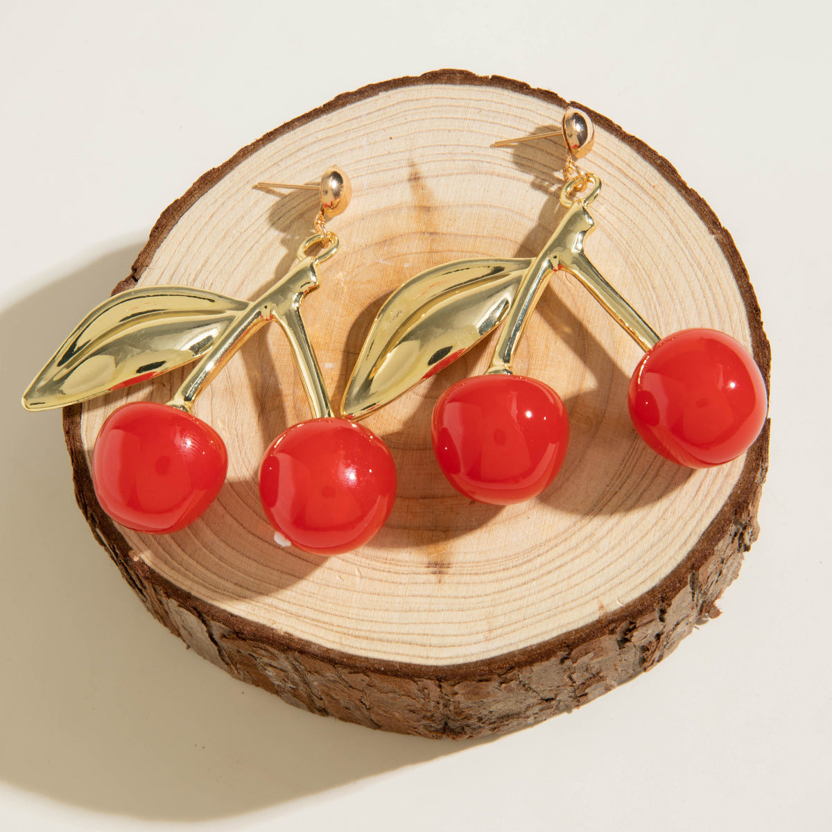 Wholesale 10pcs Acrylic Cute Red Cherry Earrings