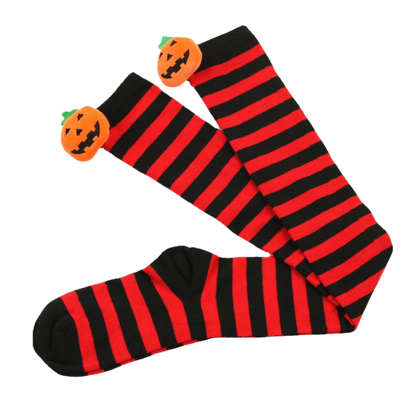 Wholesale Halloween Cartoon Devil Knee-high Striped Socks