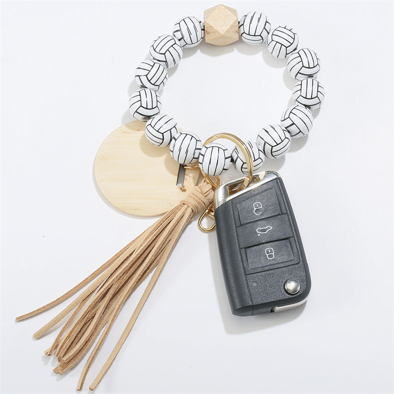 Wholesale Wood Tassel Bracelets Keychains