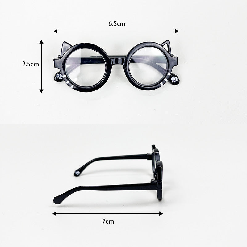 Wholesale 6. 5cm wide cat sunglasses  Doll Accessories
