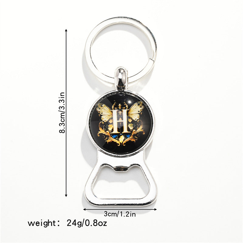 Wholesale Letter Butterfly Bottle Opener Time Gem Keychain