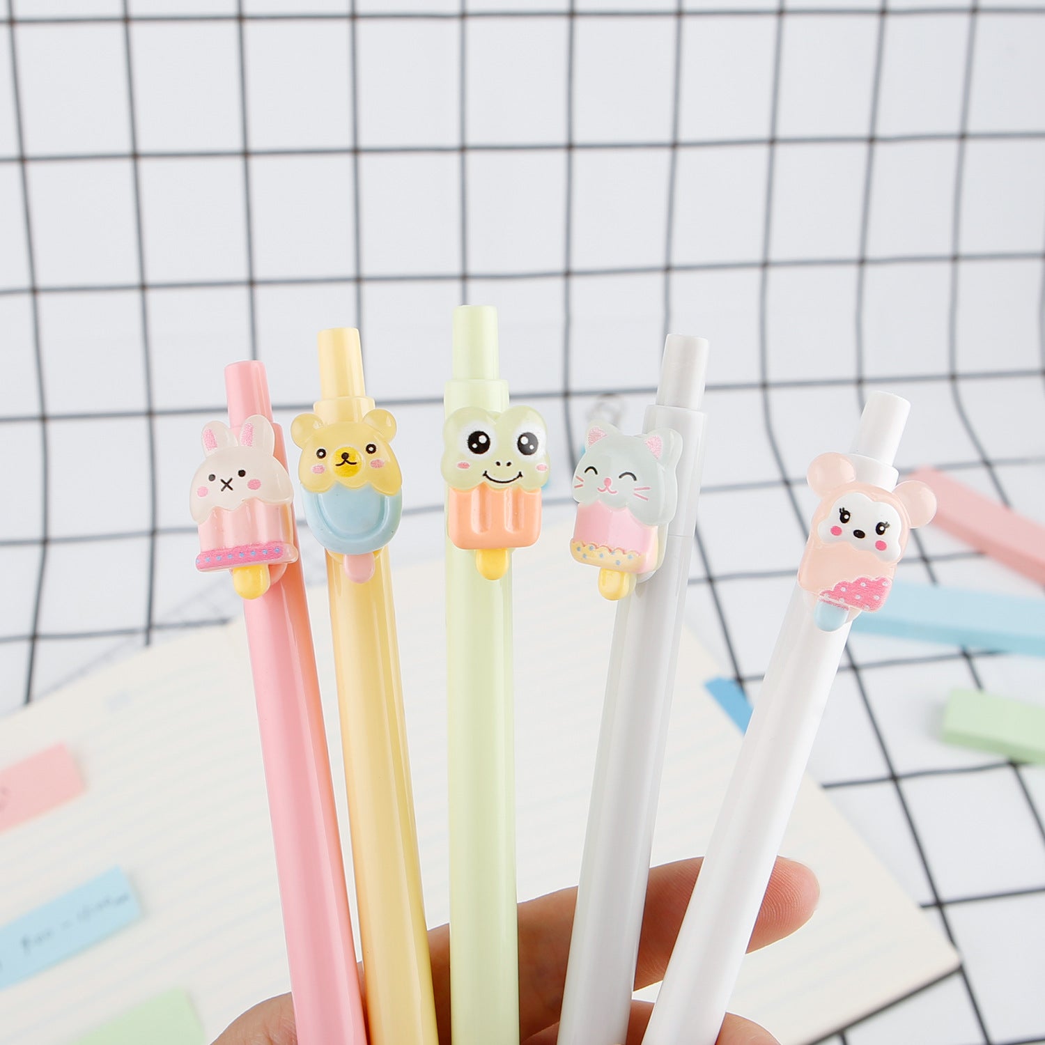 Wholesale Ice Cream Plastic Button Ballpoint Pen