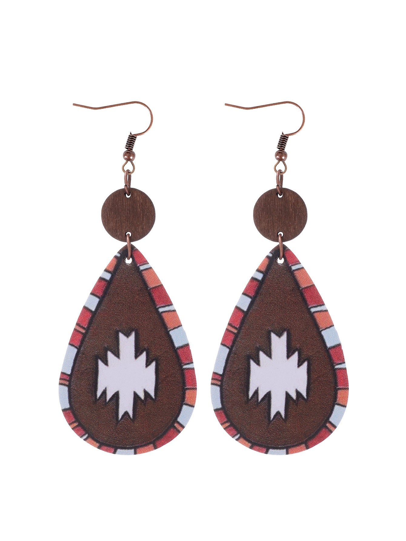 Wholesale Cactus-patterned leather earrings