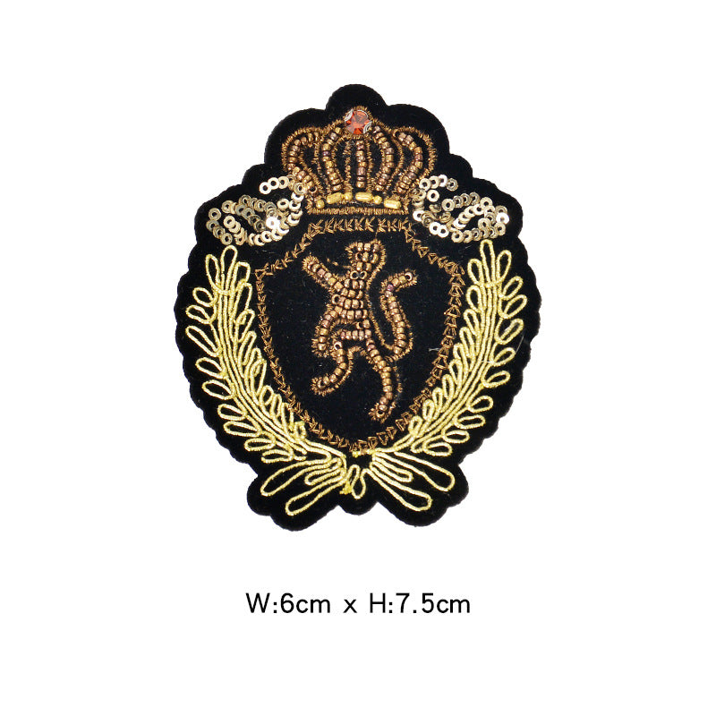 Wholesale College Style 3D Embroidered Tiger Badge Patch Beaded Felt Applique Fashion Accessory For Suit Or Towel Boutique Resale Gift