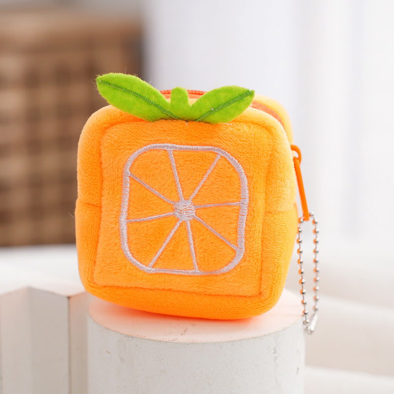 Wholesale Fruit Series Plush Coin Purse Keychain