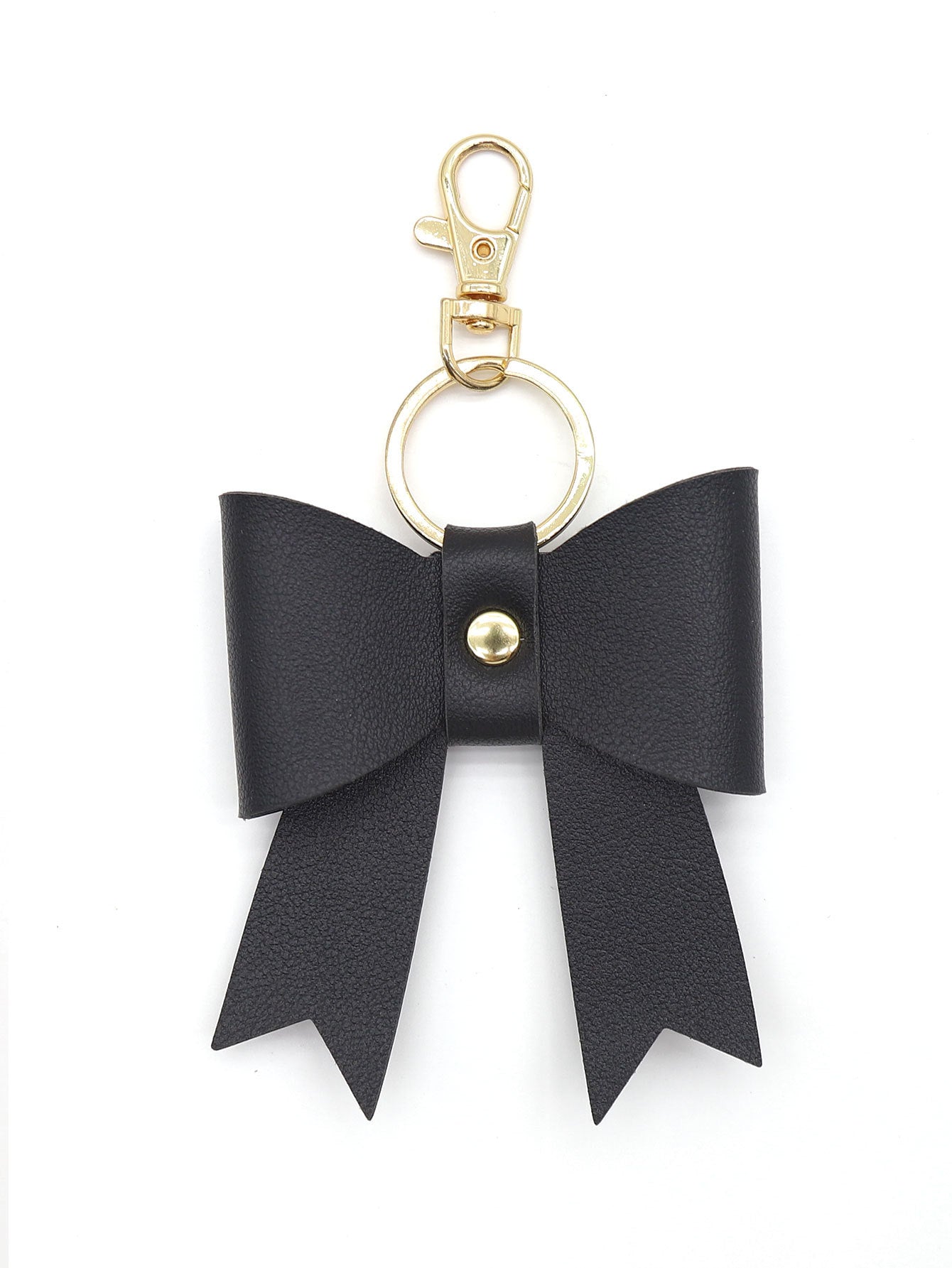 Wholesale New simple PU leather bow shape key chain bag pendant accessories