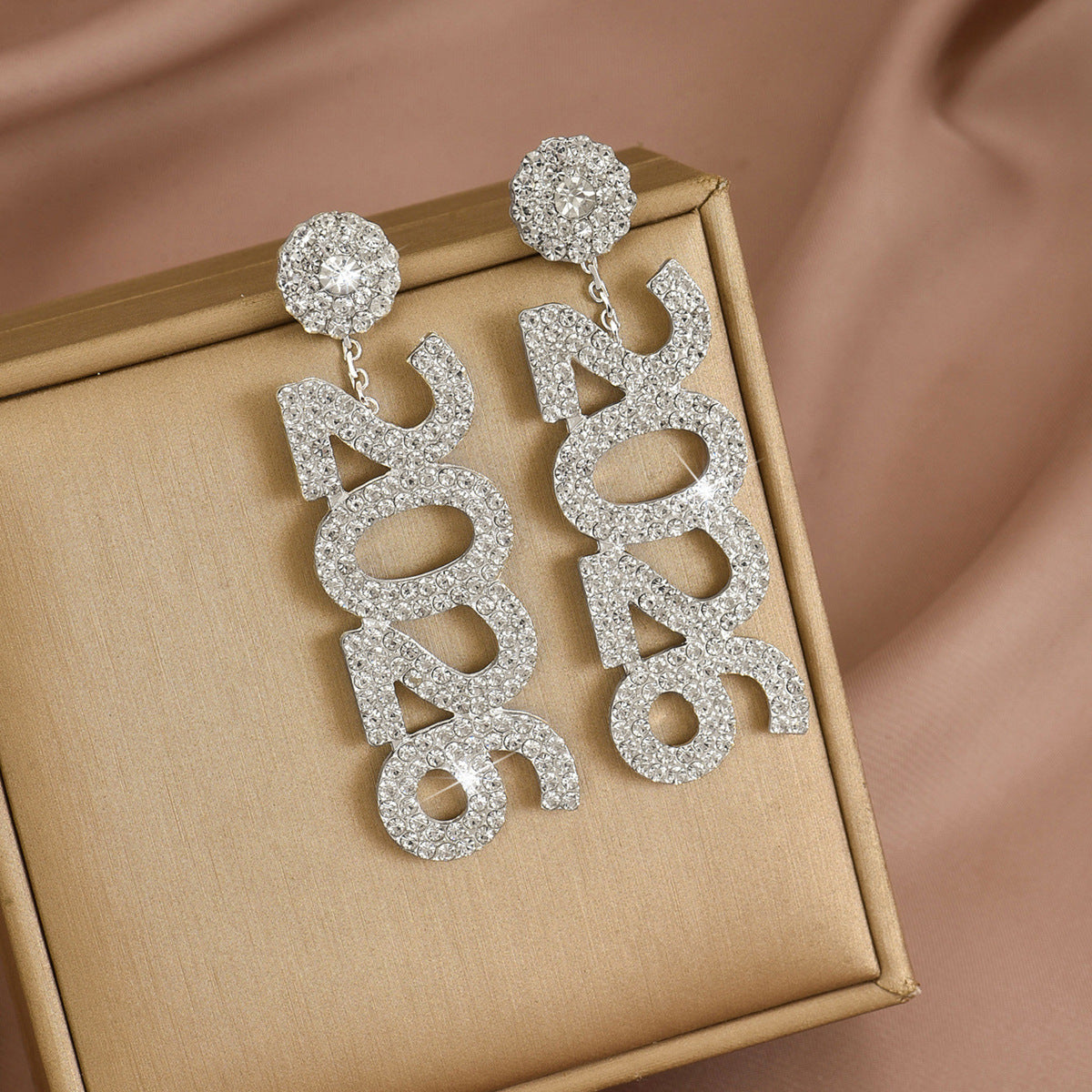 Wholesale 2026 Rhinestone Digital Blingbling Earrings