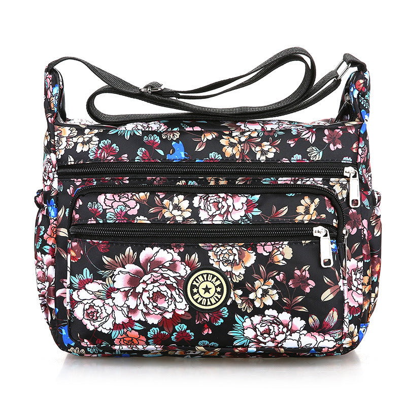 Wholesale Oxford Cloth Flower Cloth Diagonal Span Large Capacity Canvas Shoulder Bags