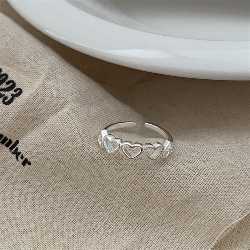 Wholesale Open Silver Plated Love Heart Stacking Ring
