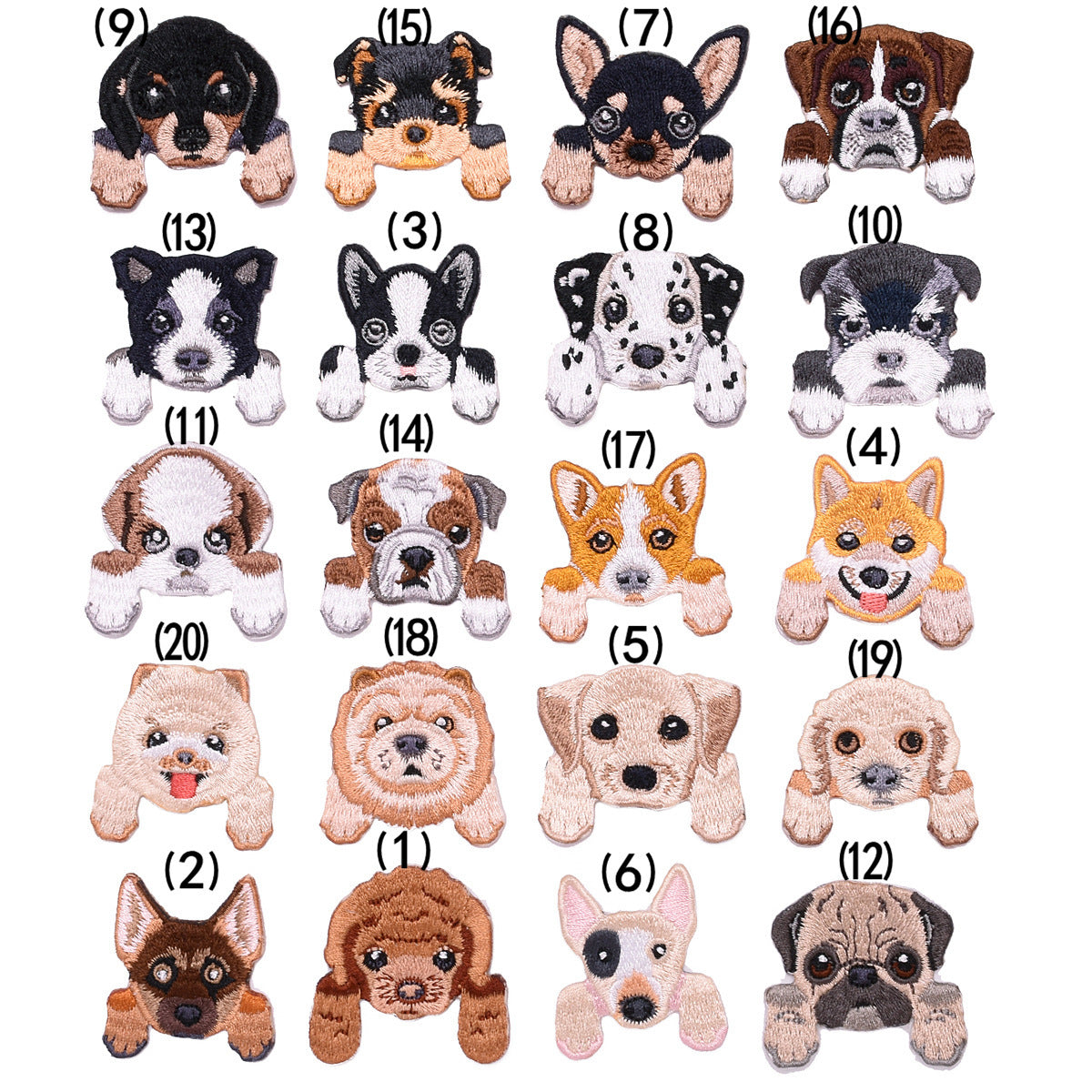 Wholesale Puppy Head Animal Embroidery Patch
