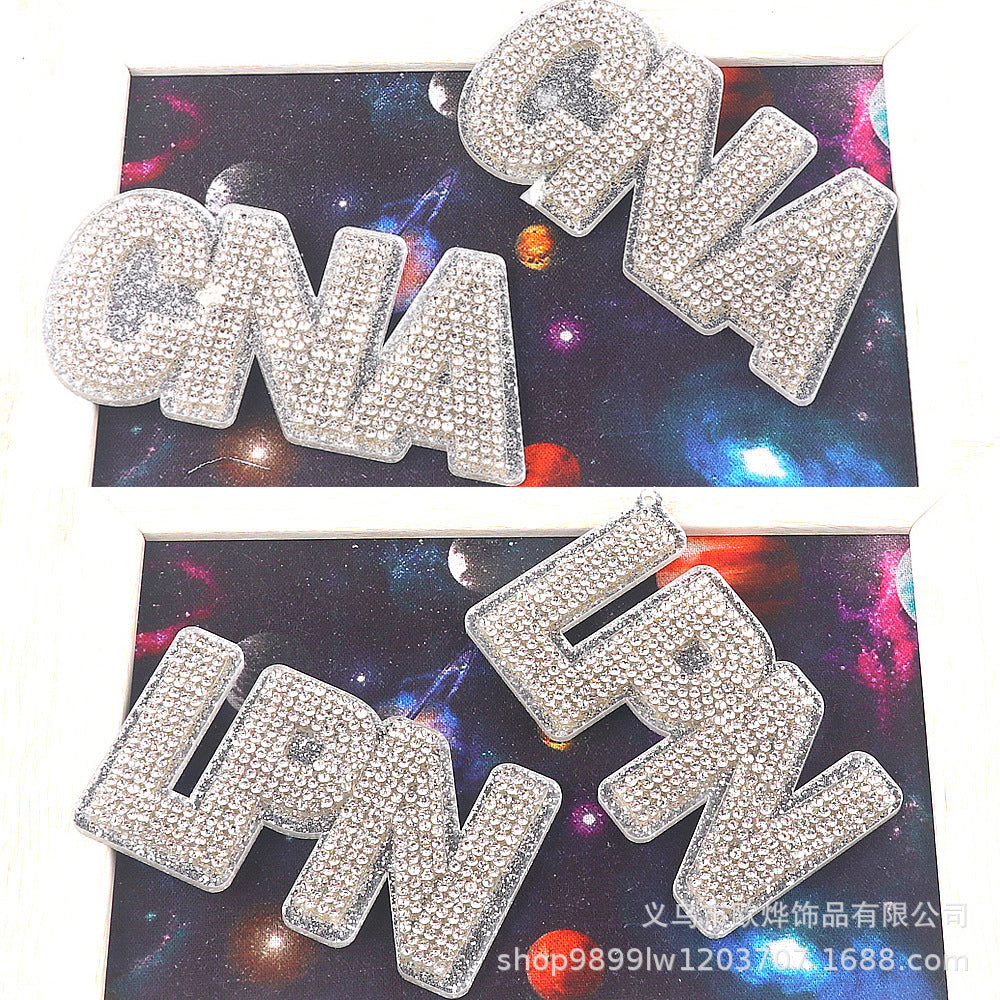 Wholesale Glitter Cartoon Letter  Acrylic DIY Patches