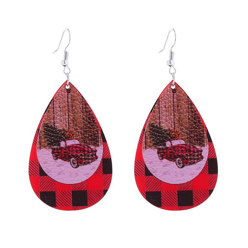 Wholesale Snowflake Elk Christmas Tree Acrylic Christmas Earrings