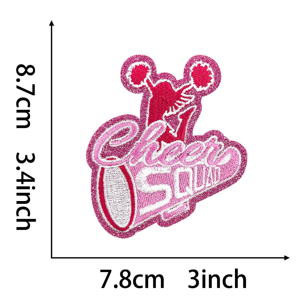 Wholesale Embroidered Sequin Cheer Squad Patch DIY Sporty Decorative Accent For Coats Everyday Use