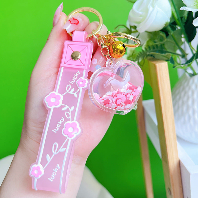 Wholesale Acrylic Into Oil Floating Stars Hearts Keychains