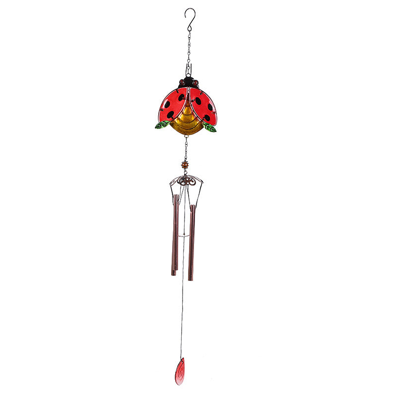 Wholesale Metal Wind Chime Bee Beetle Glass Painted Crafts
