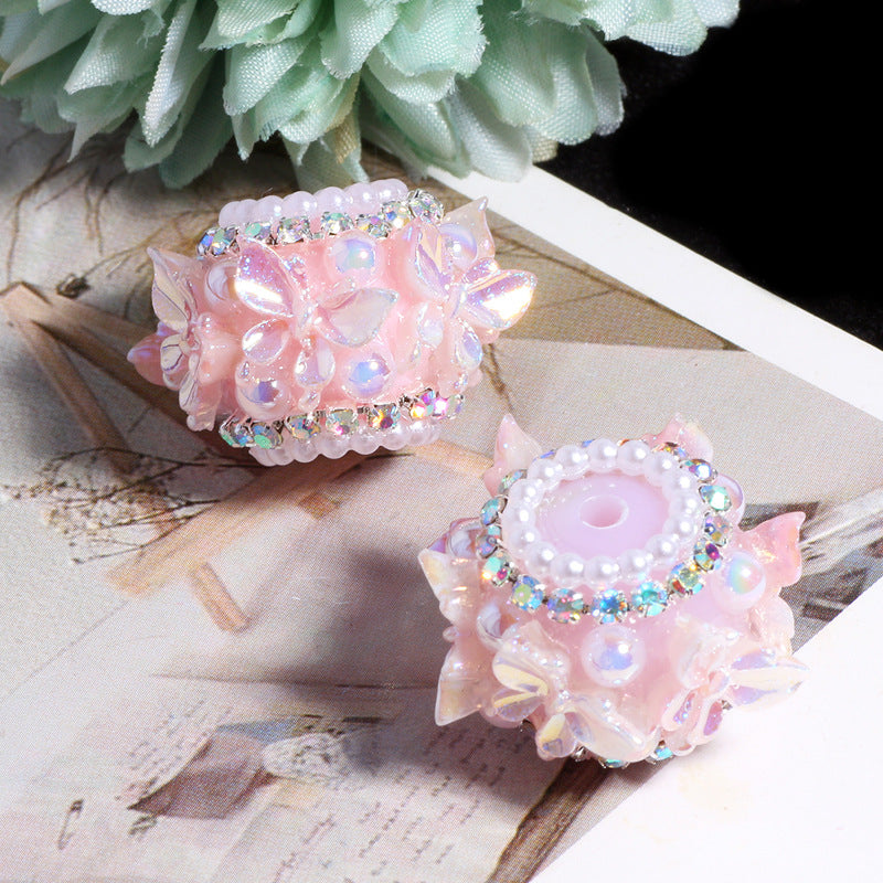 Wholesale 5pcs  Fancy Fairy Butterfly Wearable Straight Hole 3D Focal Beads