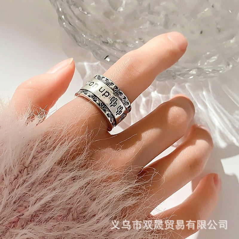 Wholesale Geometric Pattern Turquoise Open Vintage Ring