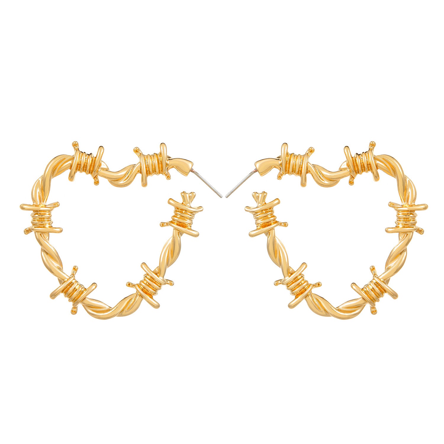 Wholesale Retro Exaggerated Cold Wind Thorn Love Earrings