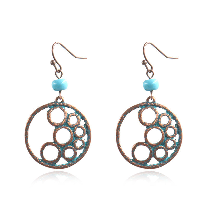 Wholesale Popular Retro Bohemian Geometric Alloy Exaggerated Earrings