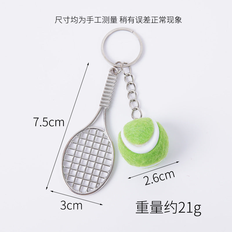 Wholesale 5pcs Mini tennis racket keychain